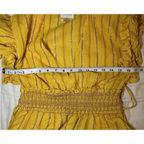 SAYLOR Adrianne Ruffle Sleeve Lightweight Yellow‎ Mini Dress SIZE SMALL - Picture 11 of 13